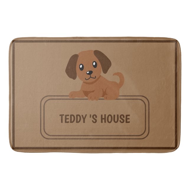 Niedlicher Dog Pet Begrüßung Zuhause Party DIY Nam Badematte (Vorderseite)