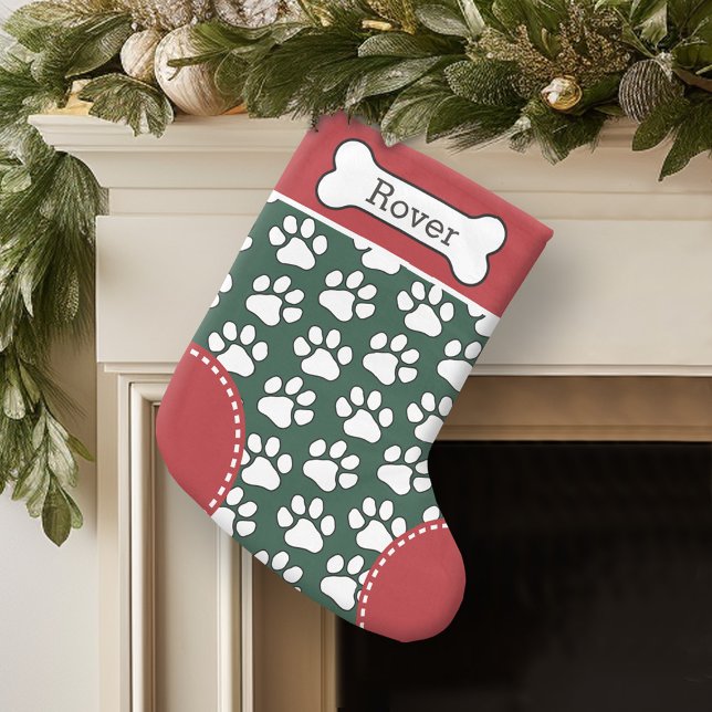 Niedlicher Dog PW Druckmuster Benutzerdefinierter  Kleiner Weihnachtsstrumpf (Personalized Christmas Stocking)