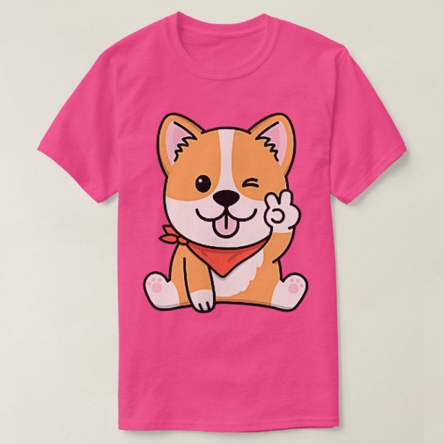 Niedlicher DogWelsh Corgi T-Shirt (Design vorne)