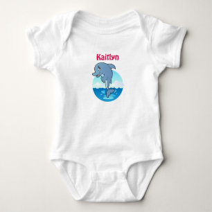 Niedlicher Dolphin Baby Jersey Bodysuit Strampler