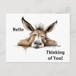 Niedlicher Donkey denkt an euch. bearbeitbar Postkarte