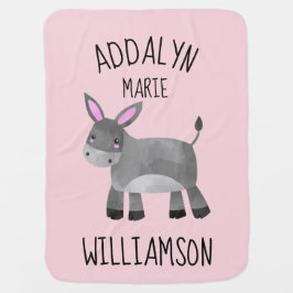 Niedlicher Donkey Soft Pink bearbeitbare Farbe Per Babydecke