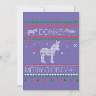 Niedlicher Donkey Ugly Sweater Weihnachtsfeiertag  Einladung
