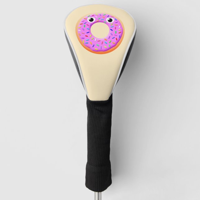 Niedlicher Donut mit Zeichnend Augen und Falten Golf Headcover (Vorderseite)