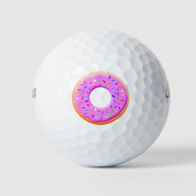 Niedlicher Donut mit Zeichnend Sprinklen Golfball (Vorderseite)