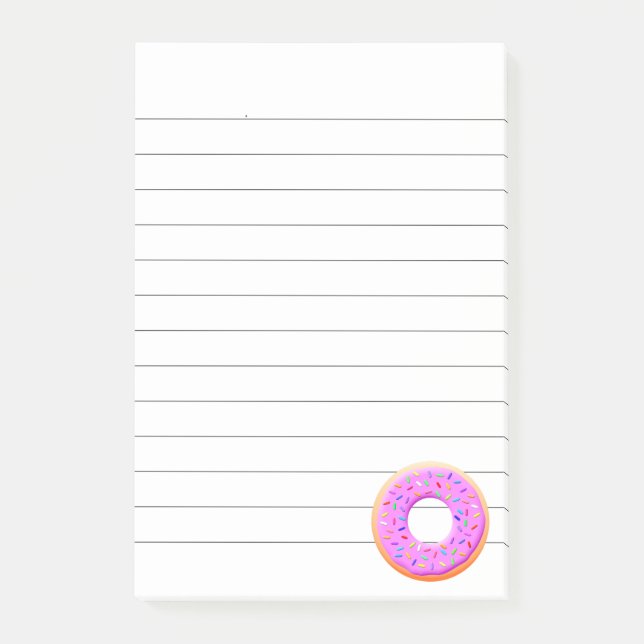 Niedlicher Donut Zeichnend mit Sprinklen Post-it Klebezettel (Vorderseite)