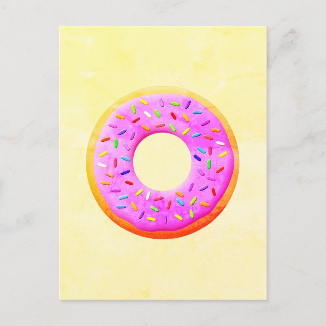 Niedlicher Donut Zeichnend mit Sprinklen Postkarte (Vorderseite)