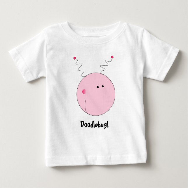 Niedlicher Doodlebug-Cartoon Baby T-shirt (Vorderseite)