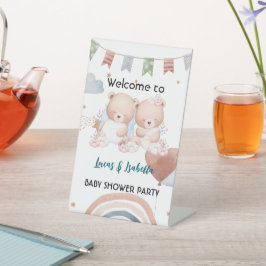 Niedlicher Doppelstar Ballon Babydusche Party Sockelschild