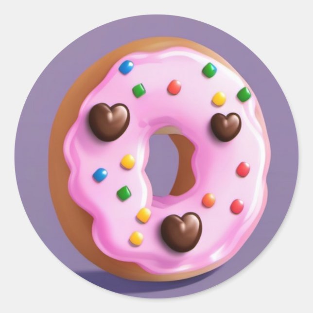 Niedlicher Doughnut Runder Aufkleber (Vorderseite)