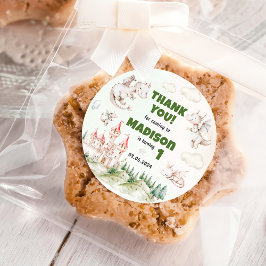 Niedlicher Drache 1. Geburtstag Party Klassischer Runder Aufkleber