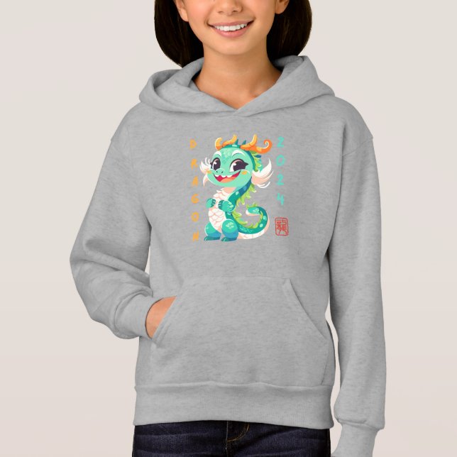Niedlicher Drache 2024 Hoodie (Vorderseite)