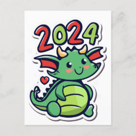 Niedlicher Drache 2024 Postkarte