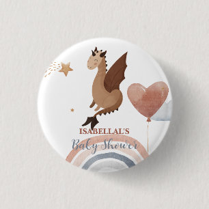 Niedlicher Drache, afrikanische Jungs, Babydusche Button