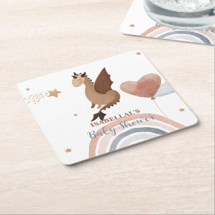 Niedlicher Drache, afrikanische Jungs, Babydusche Rechteckiger Pappuntersetzer