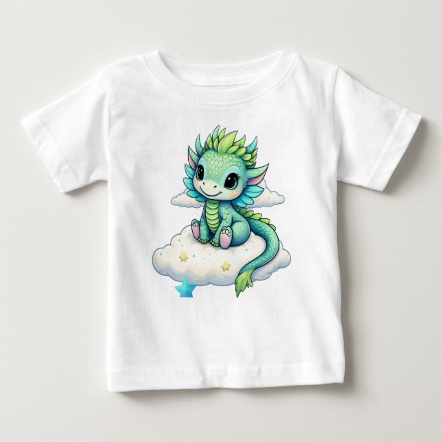 Niedlicher Drache Baby T-shirt (Vorderseite)