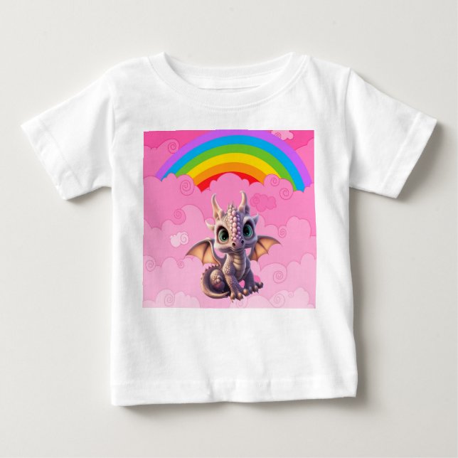 Niedlicher Drache Baby T-shirt (Vorderseite)