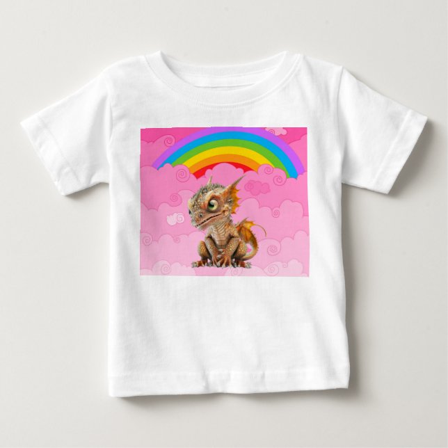 Niedlicher Drache Baby T-shirt (Vorderseite)