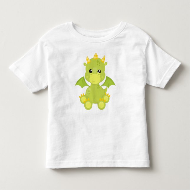 Niedlicher Drache, Grüner Drache, Kleiner Drache,  Kleinkind T-shirt (Vorderseite)