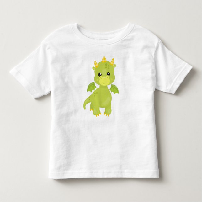 Niedlicher Drache, Kleiner Drache, Grüner Drache,  Kleinkind T-shirt (Vorderseite)