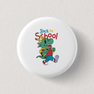 Niedlicher Drache zurück zur Kunst der Schule Button
