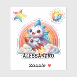 Niedlicher Drachenflieger, individueller Aufkleber