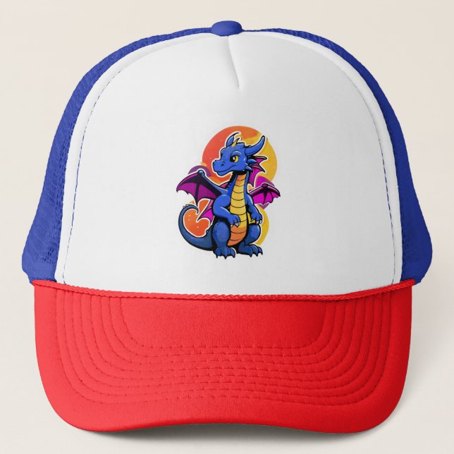 Niedlicher Dragon Multi-Color-Hat Truckerkappe (Vorderseite)