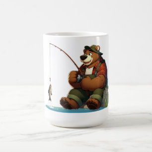 Niedlicher, draussenfischender Bär Kaffeetasse