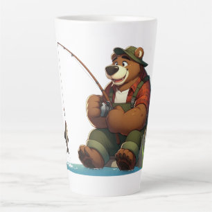 Niedlicher, draussenfischender Bär Milchtasse