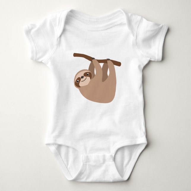 Niedlicher Drei-Toed Sloth Baby Strampler (Vorderseite)