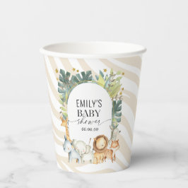 Niedlicher Dschungel Babyminze Babydusche Papierta Pappbecher