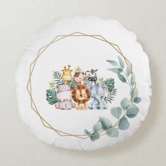 Niedlicher Dschungel Rundes Kissen
