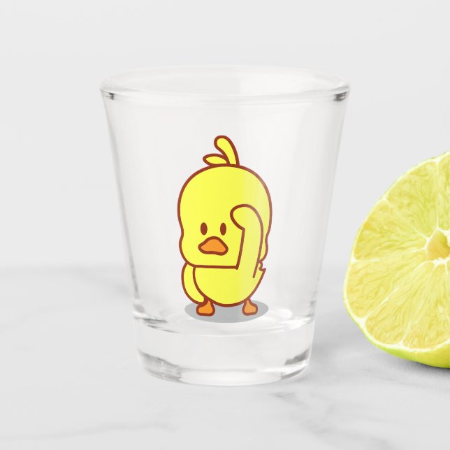 Niedlicher Duckkautschuk Schnapsglas (Vorderseite)