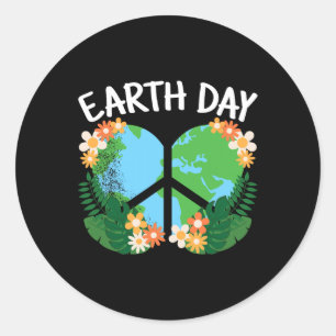 Niedlicher Earth Day Herzplanet Natur Lover Damen Runder Aufkleber