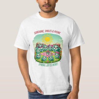 Niedlicher Echeveria Succulent Picnic Kawaii Sprin T-Shirt