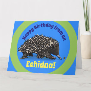 Niedlicher Echidna mit Karte