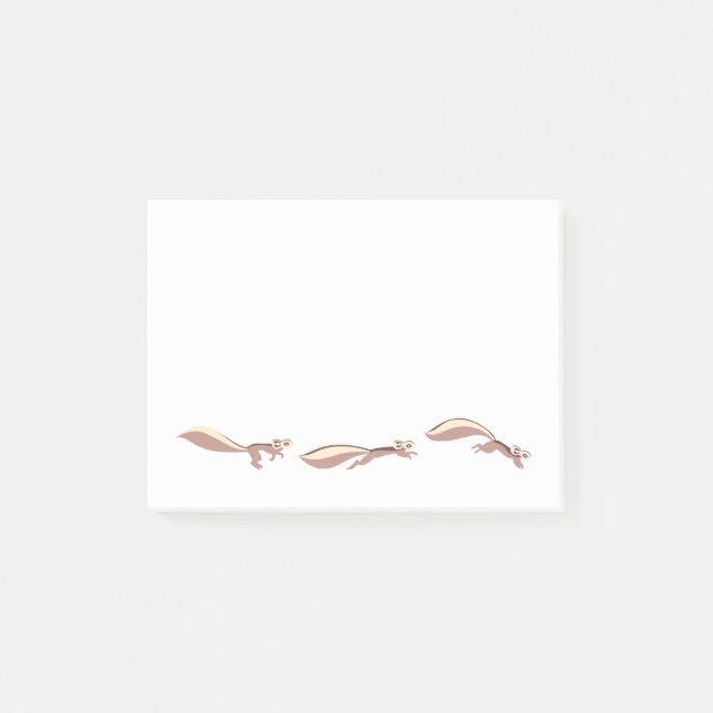 Niedlicher Eichhörnchen-Betrieb und Springen Post-it Klebezettel (Vorderseite)