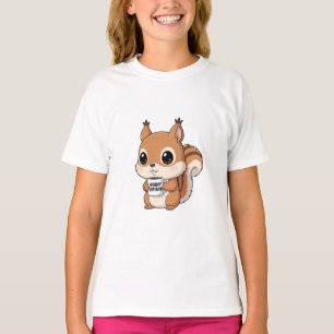 Niedlicher Eichhörnchen-Kaffee-Montag-Überlebende- T-Shirt