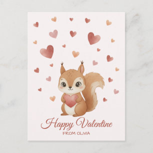 Niedlicher Eichhörnchen Valentinstag mit Herz Feiertagspostkarte