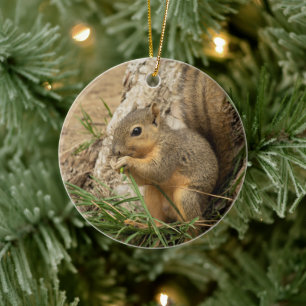 Niedlicher Eichhörnchen Weihnachtsbaum Keramik Ornament