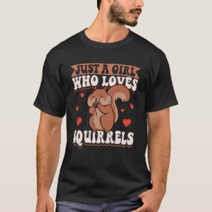 Niedlicher Eichhörnchenrodent Nur ein Mädchen, das T-Shirt