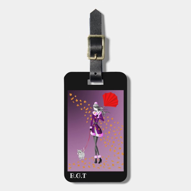 Niedlicher eigener Herbststeg Gepäckträger Tag Gepäckanhänger (Vorderseite vertikal)