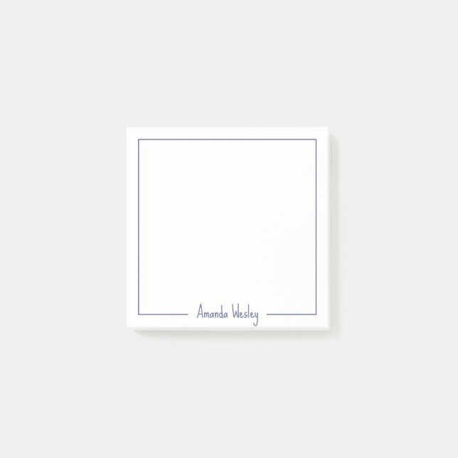 Niedlicher einfacher Lila Monogramm Vollname Post-it Klebezettel (Vorderseite)