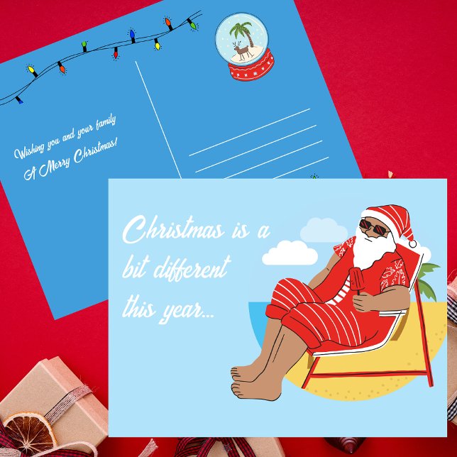Niedlicher einfacher tropischer Urlaub Weihnachtsg Postkarte (Von Creator hochgeladen)
