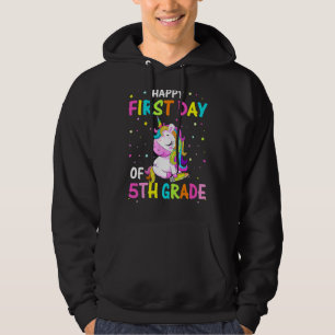 Niedlicher Einhorn-glücklicher erster Tag der 5. Hoodie