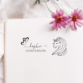 Niedlicher Einhorn-Individuelle Name Elegante Skri Permastempel