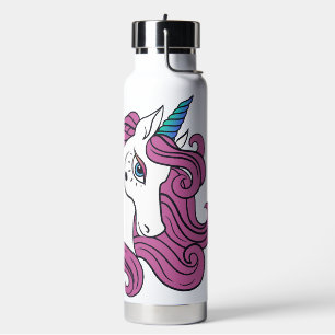 Niedlicher Einhorn-individuelle Name Trinkflasche