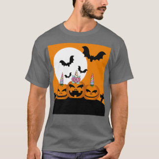 Niedlicher Einhorn-Kürbis zu Halloween T-Shirt