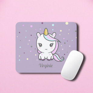 Niedlicher Einhorn-Lila-Mauspad Mousepad