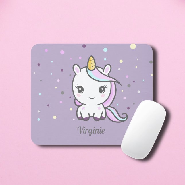 Niedlicher Einhorn-Lila-Mauspad Mousepad (Cute Unicorn Purple Mouse Pad)